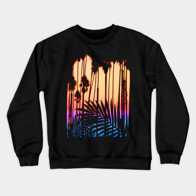 Tropical Paradise Sunset Crewneck Sweatshirt by robotface